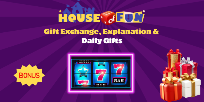 House of Fun Gift Exchange, Gift Explanation & Daily Gifts